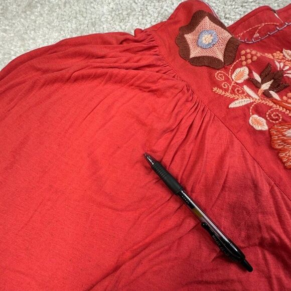 Free People Claudine Embroidered Floral Crop Top Blouse FLAW - Picture 7 of 15